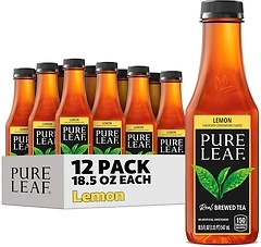 Pure Leaf Iced Tea, Sweetened Lemon, Real Brewed Tea, 18.5 Fl Oz Bottles (Pack of 12)