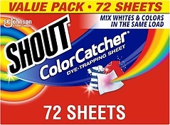 Shout Color Catcher Sheets for Laundry, Prevent Color Runs, 72 Count