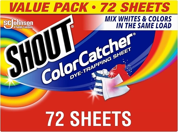 Shout Color Catcher Sheets for Laundry, Prevent Color Runs, 72 Count