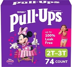 Pull-Ups Girls' Potty Training Pants, Size 2T-3T (16-34 lbs), 74 Count
