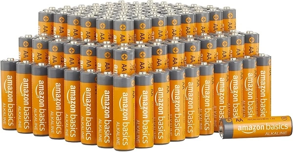 Amazon Basics 100-Pack AA Alkaline Batteries, 1.5 Volt, 10-Year Shelf Life