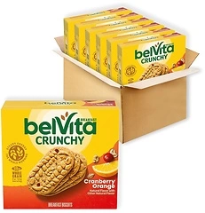 belVita Cranberry Orange Breakfast Biscuits, 30 Packs, 6 Boxes (5 Biscuits Each)