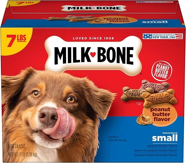 Milk-Bone Peanut Butter Dog Treats for Small Dogs, 7 lb, Crunchy Texture