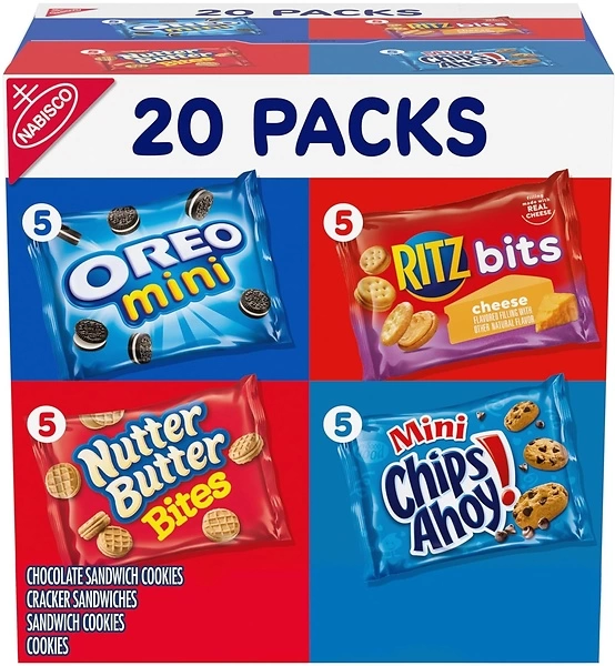 Nabisco Classic Mix Variety Pack, OREO, CHIPS AHOY!, Nutter Butter, 20 Snack Packs