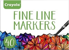 Crayola Fine Line Markers for Adults, 40 Count, Skinny Markers for Coloring Books