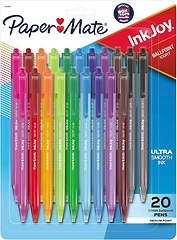 Paper Mate InkJoy 100RT Retractable Ballpoint Pens, Medium Point, Assorted, 20 Count