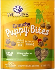Wellness Crunchy Puppy Bites, Real Meat & DHA, Crunchy Chicken & Carrots, 6-Ounce Bag