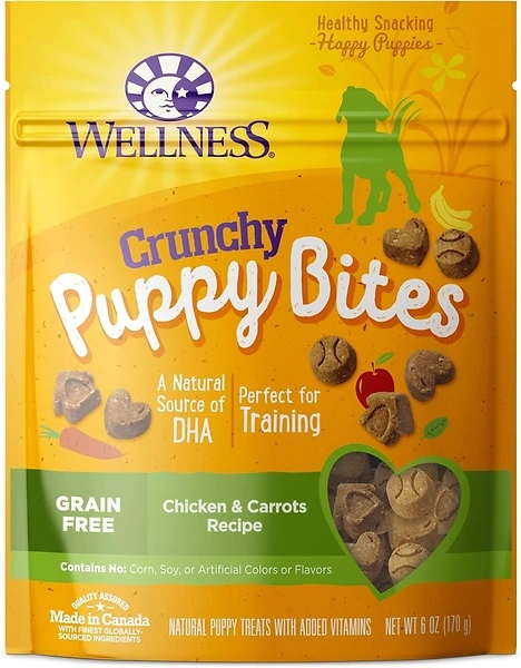 Wellness Crunchy Puppy Bites, Real Meat & DHA, Crunchy Chicken & Carrots, 6-Ounce Bag
