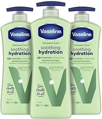 Vaseline Intensive Care Body Lotion for Dry Skin Soothing Hydration 20.3 oz, Pack of 3