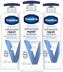 Vaseline Intensive Care Advanced Repair Unscented Body Lotion, 20.3 Fl Oz (Pack of 3)