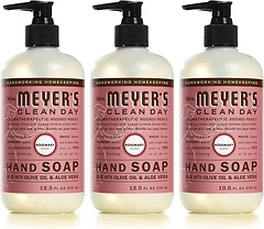 MRS. MEYER'S CLEAN DAY Liquid Hand Soap, Rosemary Scent, 12.5 oz, Pack of 3