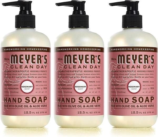 MRS. MEYER'S CLEAN DAY Liquid Hand Soap, Rosemary Scent, 12.5 oz, Pack of 3