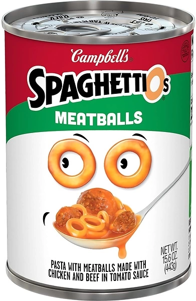 SpaghettiOs Canned Pasta with Meatballs, 15.6 oz Can
