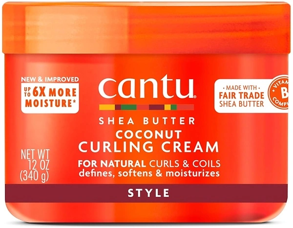 Cantu Coconut Curling Cream with Shea Butter for Natural Hair, 12 oz