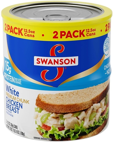 Swanson White Premium Chunk Canned Chicken Breast in Water, 12.5 OZ, 2 Cans