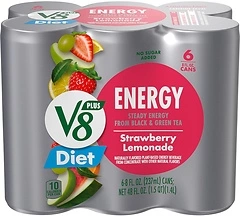 V8 +Energy Diet Strawberry Lemonade Juice Energy Drink, 8 fl oz Can (6 Pack)