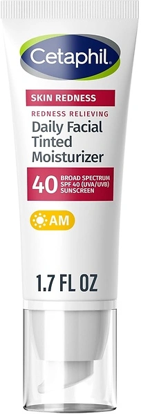 CETAPHIL Redness Relieving Daily Facial Moisturizer SPF 40, 1.7 fl oz, Neutral Tint