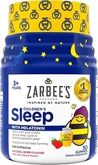 Zarbee's Kids 1mg Melatonin Gummy Drug-Free & Effective Sleep Supplement for Children Ages 3 and Up Natural Berry Flavored Gummies 50 Count