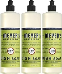 MRS. MEYER'S CLEAN DAY Liquid Dish Soap, Lemon Verbena, 16 fl. oz, Pack of 3