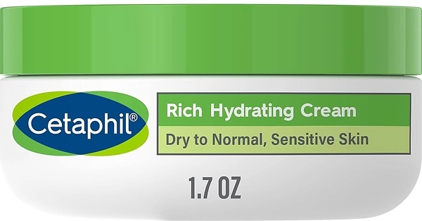 Cetaphil Rich Hydrating Night Cream, Hyaluronic Acid, 1.7 oz, Dry Skin