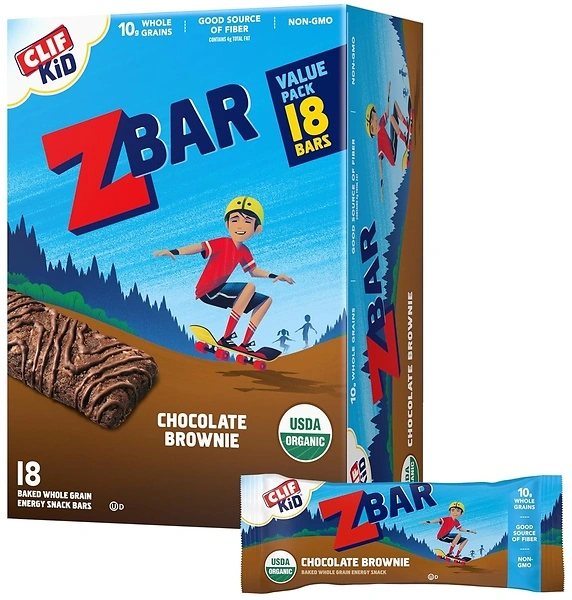 CLIF Kid Zbar - Chocolate Brownie - Soft Baked Whole Grain Snack Bars, 18 Pack