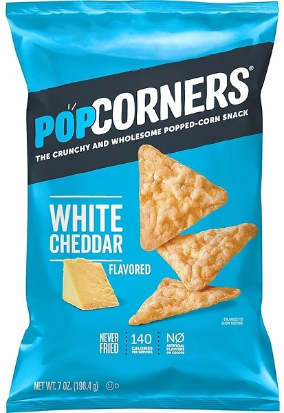 Popcorners Original Cheddar Popped Corn Chips Bag, 7 Ounce