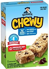 Quaker Chewy Granola Bars, Chocolate Chip, 58 Count