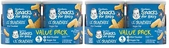 Gerber Snacks for Baby Value Pack, Lil Crunchies, Mild Cheddar & Veggie Dip, 8 Pack