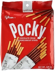 Glico Pocky, Chocolate Cream Covered Biscuit Sticks (9 Individual Bags), 4.13 oz