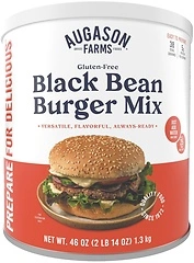 Augason Farms Black Bean Burger Mix, Gluten Free, 38 Servings