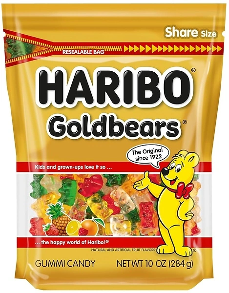 HARIBO Goldbears, Gummi Candy, 10 oz Resealable Bag, Assorted Flavors