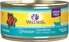 Wellness Complete Health Grain-Free Cat Food, Tuna Dinner in Gravy, 12 Cans
