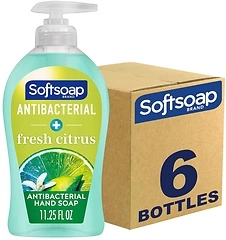Softsoap Antibacterial Liquid Hand Soap, Fresh Citrus Scent Hand Soap, 11.25 Ounce, 6 Pack