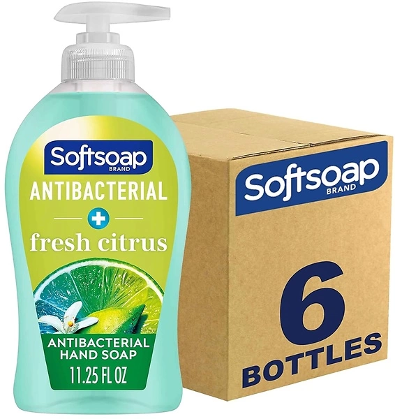 Softsoap Antibacterial Liquid Hand Soap, Fresh Citrus Scent Hand Soap, 11.25 Ounce, 6 Pack