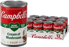 Campbell's Condensed Heart Healthy Cream of Mushroom Soup, 10.5 oz Can (12 Pack)