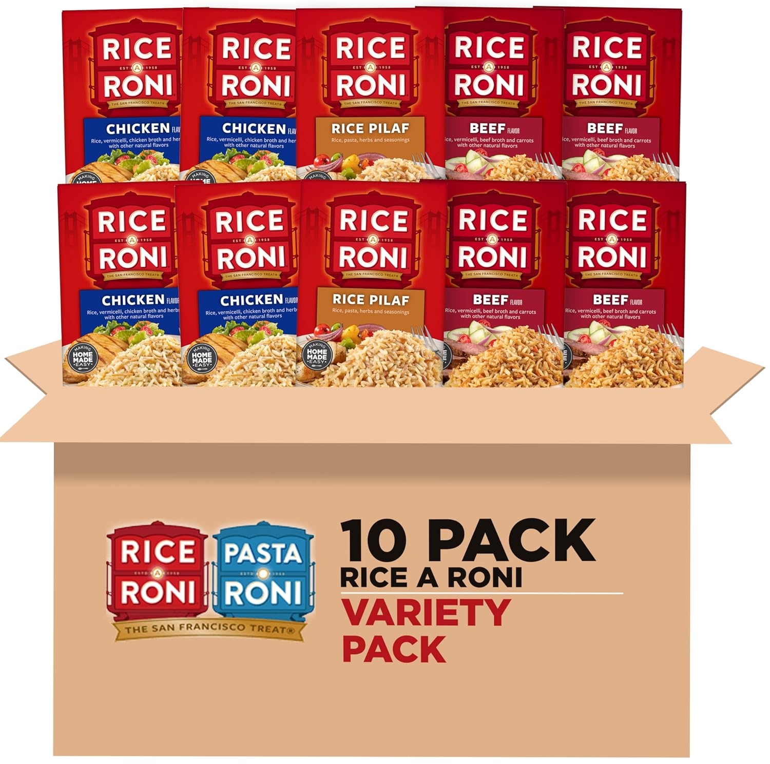 Amazon Deal on Quaker Rice-A-Roni Dinner Classics Variety Pack, 10
