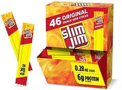 Slim Jim Original Snack Size Stick, 0.28 OZ Meat Snacks, 46 Count Box
