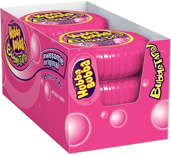 HUBBA BUBBA Gum Tape - Original Bubble Gum Bulk Pack, 2 oz, Pack of 6 Candy Bulk