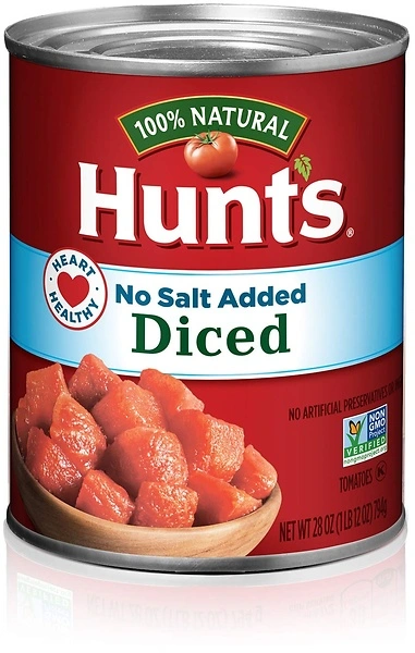 Hunt's Diced Tomatoes No Salt Added, 28 oz