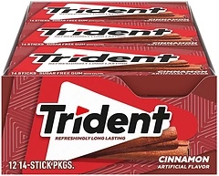 Trident Cinnamon Sugar Free Gum, 12 Packs of 14 Pieces (168 Total Pieces), 12546011471