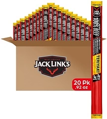 Jack Link's Teriyaki Beef Sticks, 5g Protein, 100% Beef, No MSG, 0.92 Oz, 20 Count