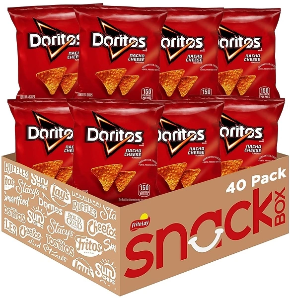 Doritos Flavored Tortilla Chips, Nacho Cheese, 1 Ounce (Pack of 40)