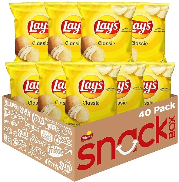 Lay's Potato Chips, Classic, 1 Ounce (Pack of 40)