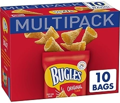 Bugles Crispy Corn Snacks Multipack, Original Flavor, Snack Bags, 10 ct