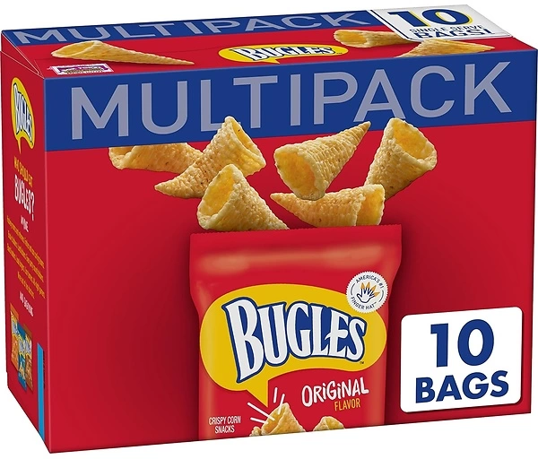 Bugles Crispy Corn Snacks Multipack, Original Flavor, Snack Bags, 10 ct