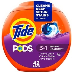 Tide PODS 3-in-1 Laundry Detergent Pacs, 42 Count, Spring Meadow Scent