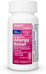 Amazon Basic Care Complete Allergy Relief, Diphenhydramine HCl 25 mg, 400 Count