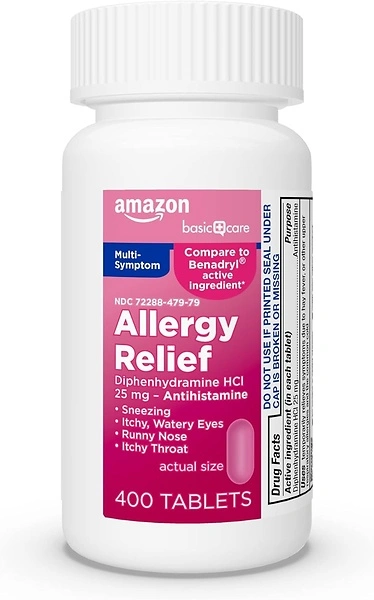Amazon Basic Care Complete Allergy Relief, Diphenhydramine HCl 25 mg, 400 Count