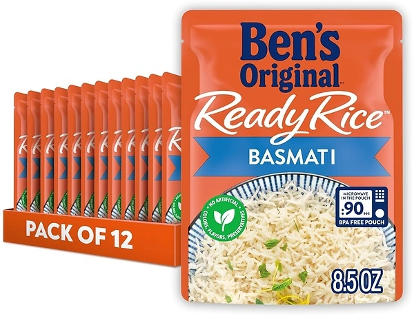 BEN'S ORIGINAL Ready Rice Basmati Rice, Easy Side Dish, 8.5 oz Pouch (Pack of 12)