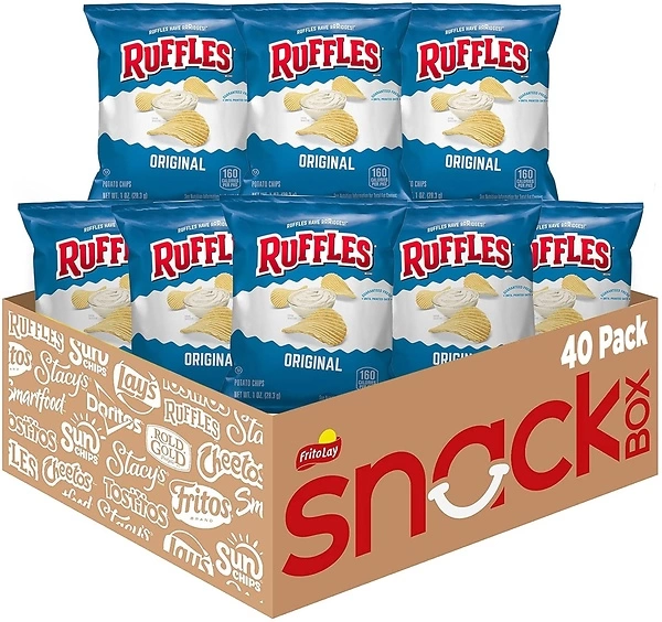 Ruffles Original Potato Chips, 1 Ounce (Pack of 40)